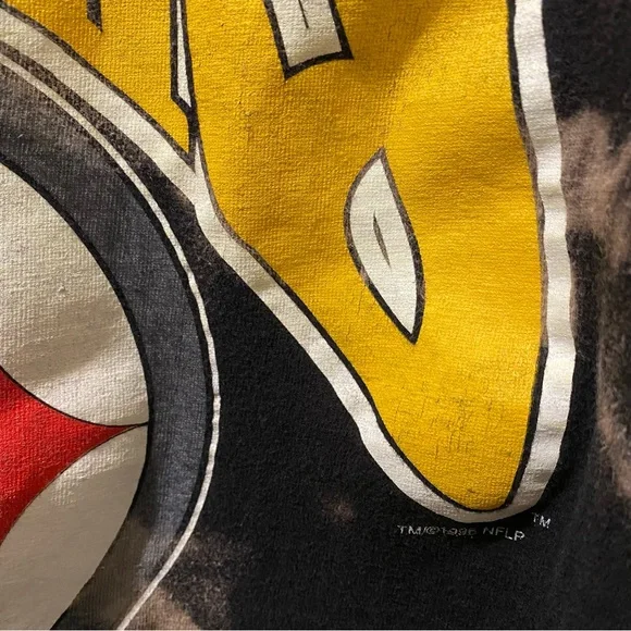 Men’s Large NFL Pittsburgh Steelers Vintage True Fan Upcycled Bleached Tank - Picture 10 of 13